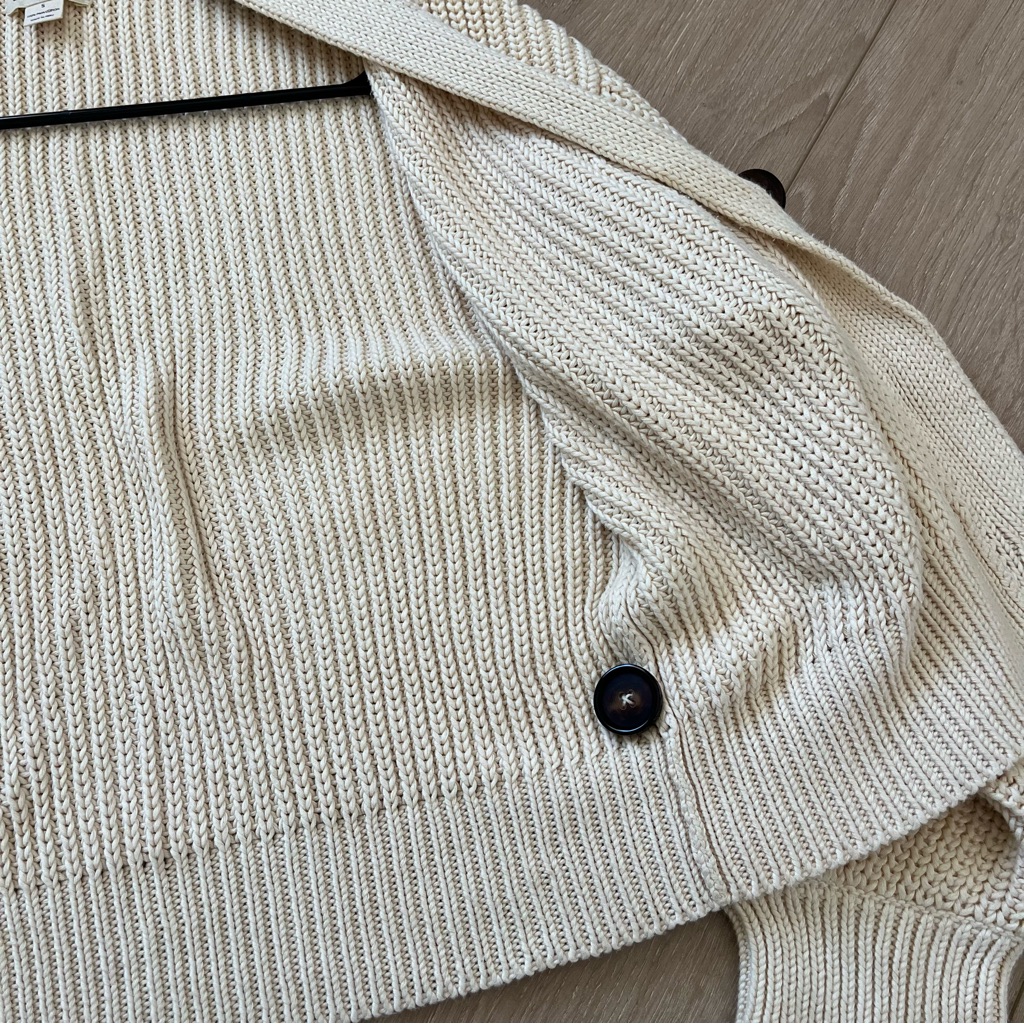 Sister Katie Cbk Cream Chunky Knit Button-Front Sweater Cardigan Size Small — image 7 of 8